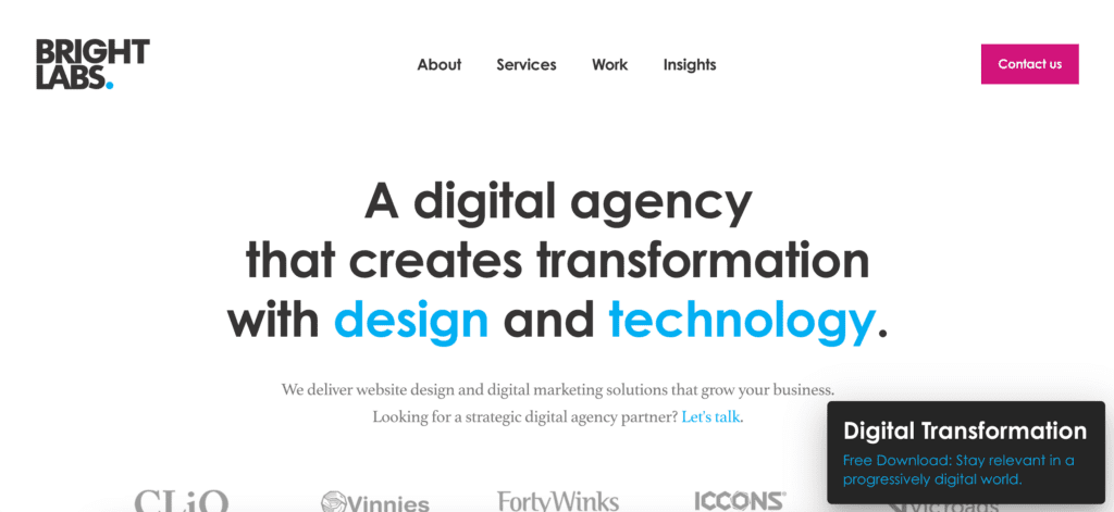 Bright Labs Homepage